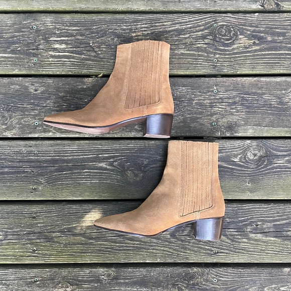 Zara Suede Western Cowboy Ankle Boots - Picture 2 of 9